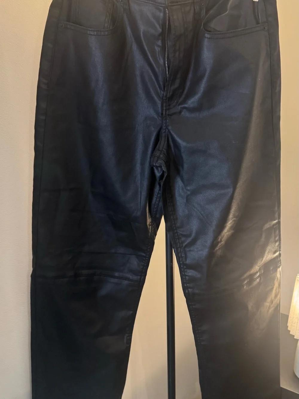 GAP Black Faux Leather High-Rise '90s Style Pants